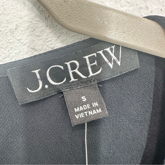 J. Crew All Over Ruffle Chiffon Blouse Sheer Layered Romantic Delicate Black S - Picture 3 of 7